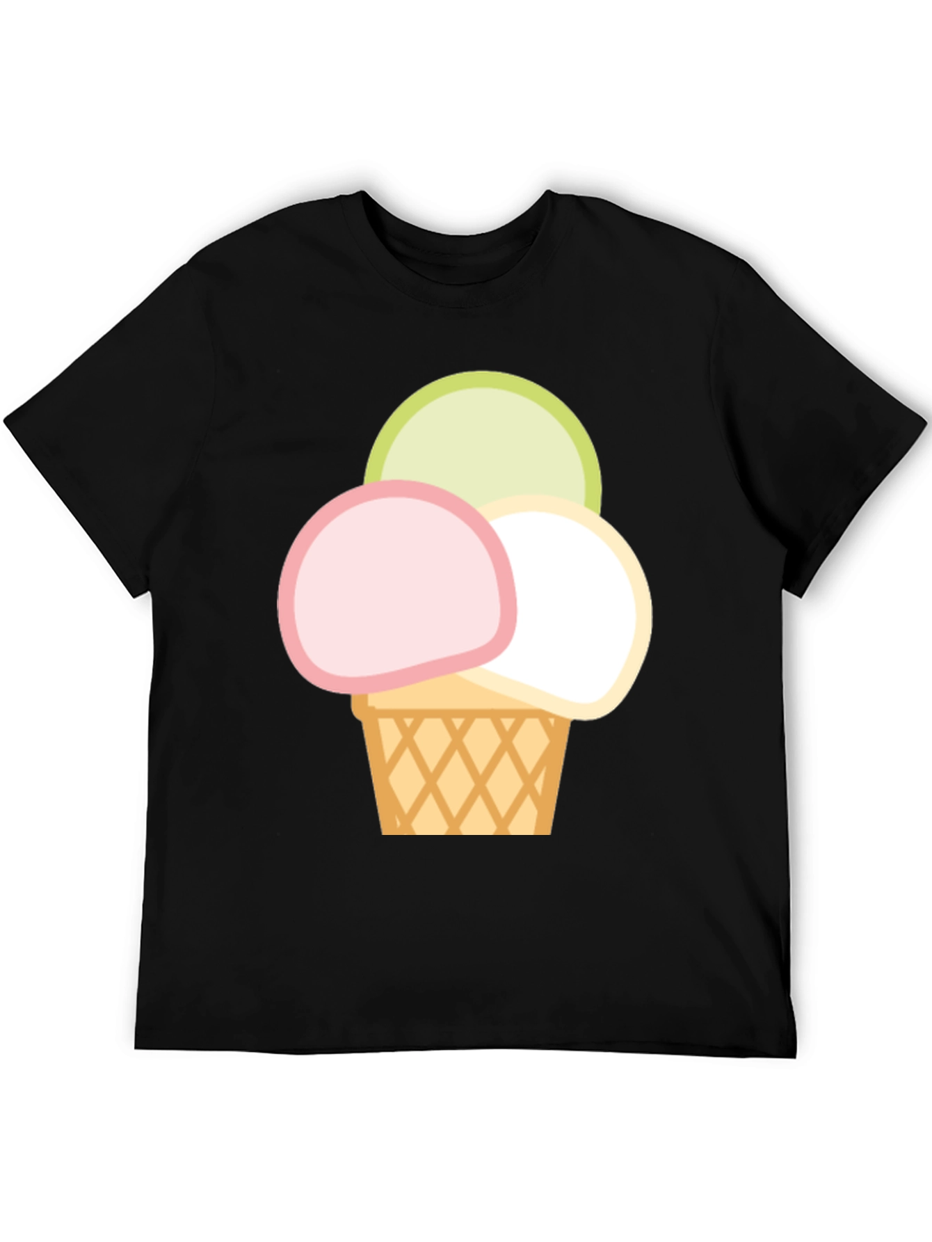 Ice Cream Scoop Graphic Tee - Casual Cotton T-Shirt