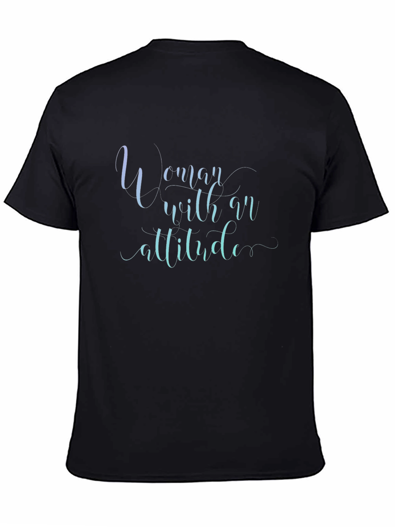 Woman With Attitude Graphic Tee - Trendy Black T-Shirt