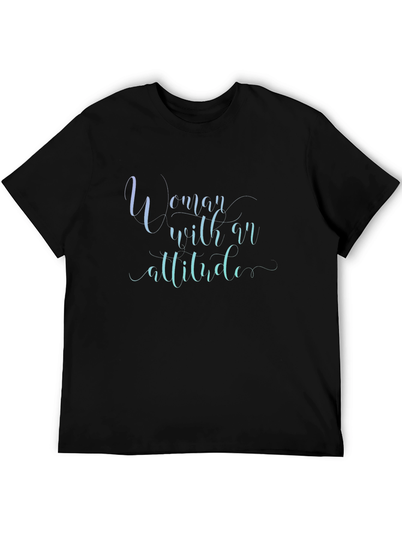 Woman With Attitude Graphic Tee - Trendy Black T-Shirt