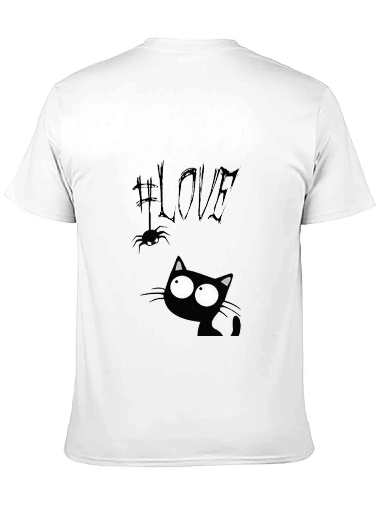 Love Cat Graphic Tee - Black Cotton Blend
