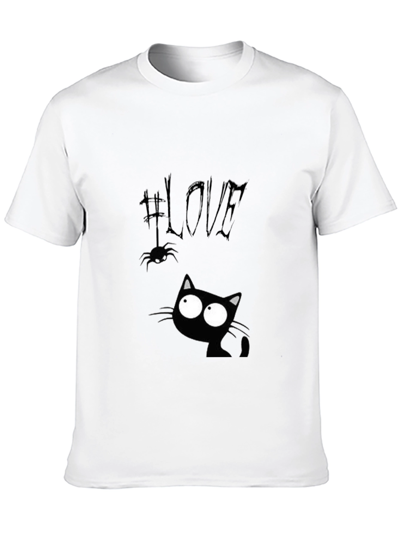 Love Cat Graphic Tee - Black Cotton Blend