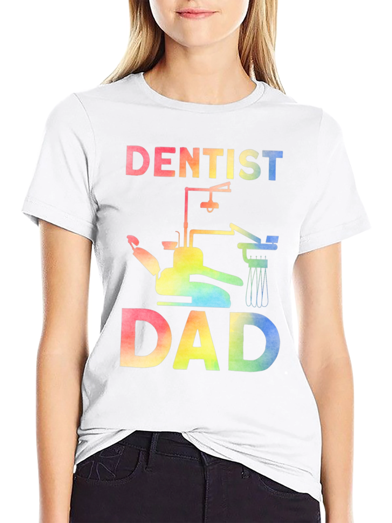 Dentist Dad Rainbow Graphic Tee