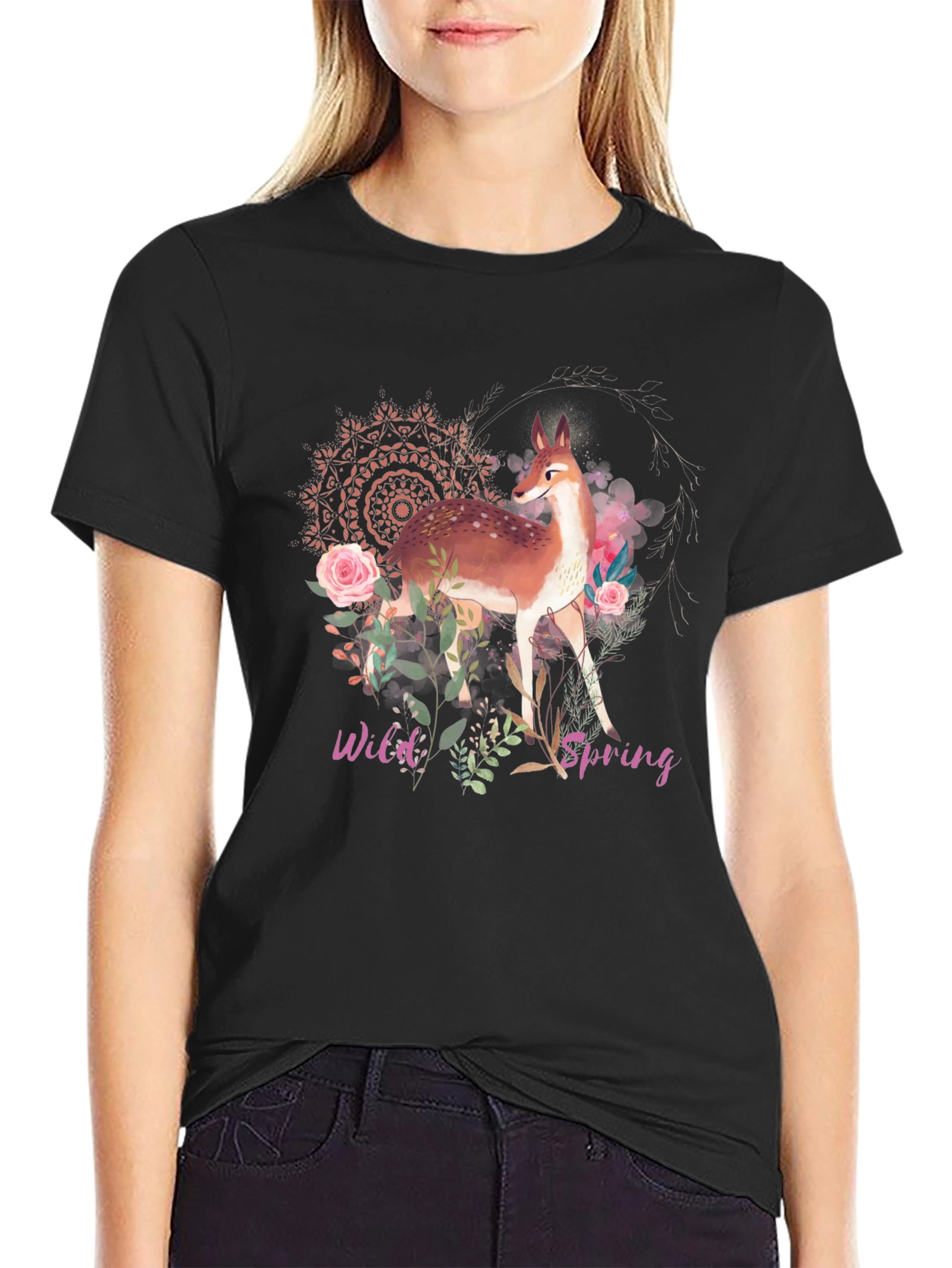 Wild Spring Deer Graphic Tee