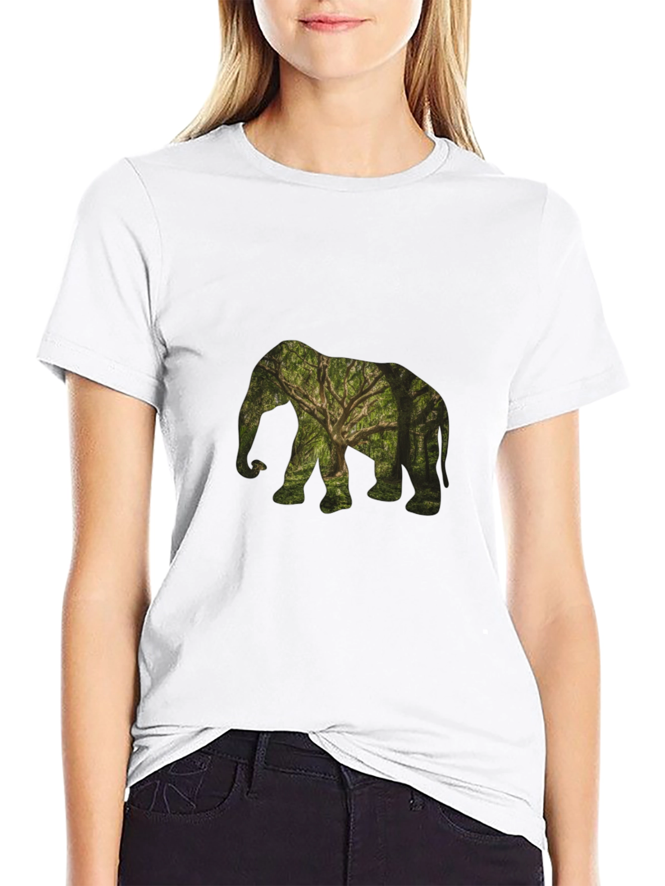 Nature Elephant Black T-Shirt