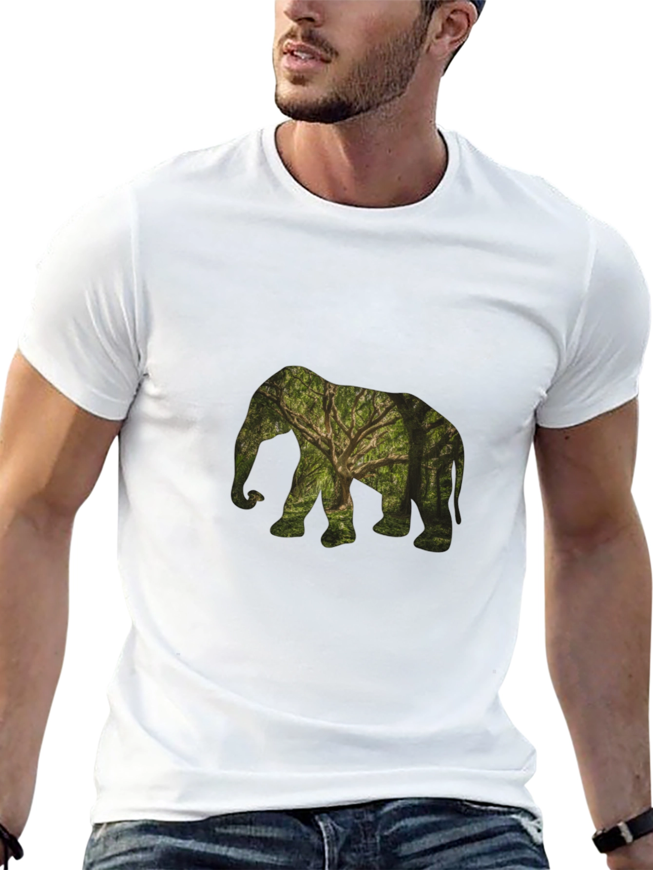 Nature Elephant Black T-Shirt