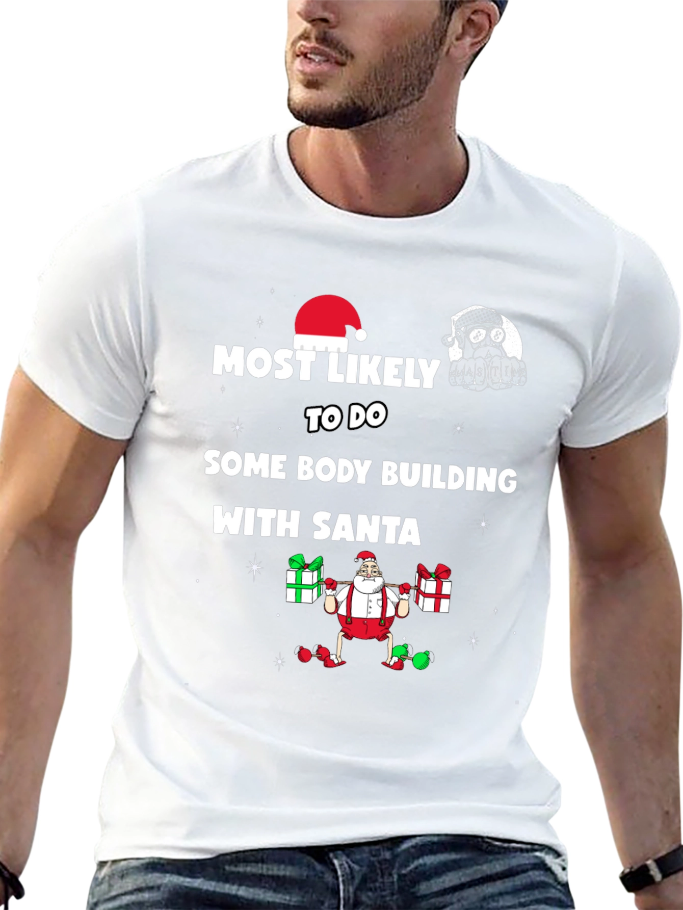 Bodybuilding Santa Christmas T-Shirt