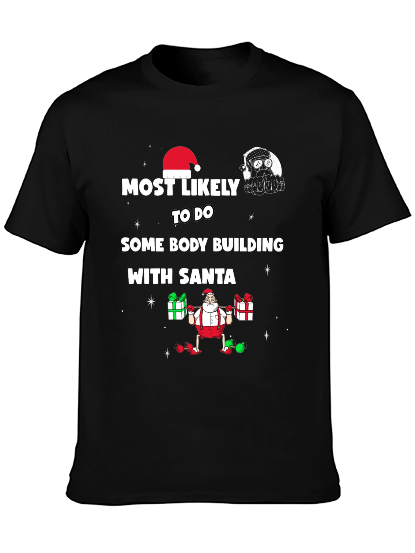 Bodybuilding Santa Christmas T-Shirt