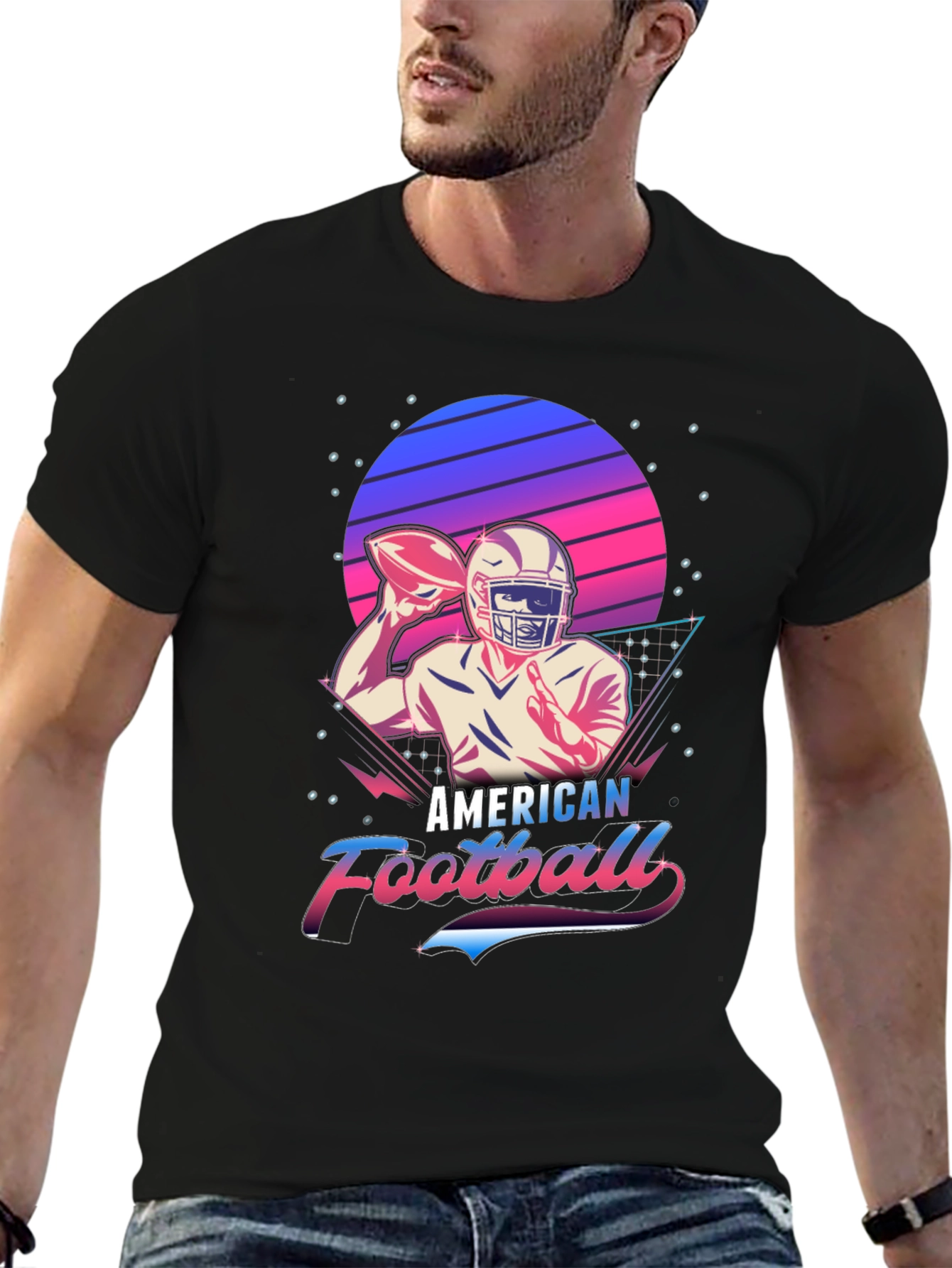 Retro American Football Graphic T-Shirt