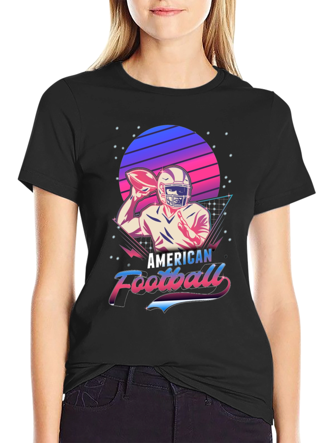 Retro American Football Graphic T-Shirt