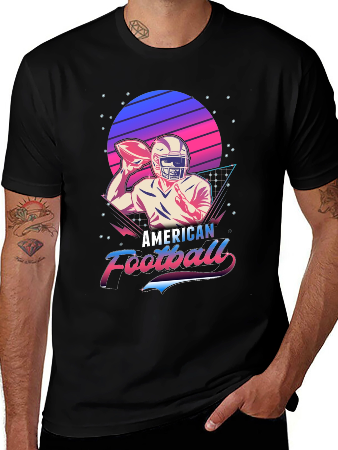 Retro American Football Graphic T-Shirt