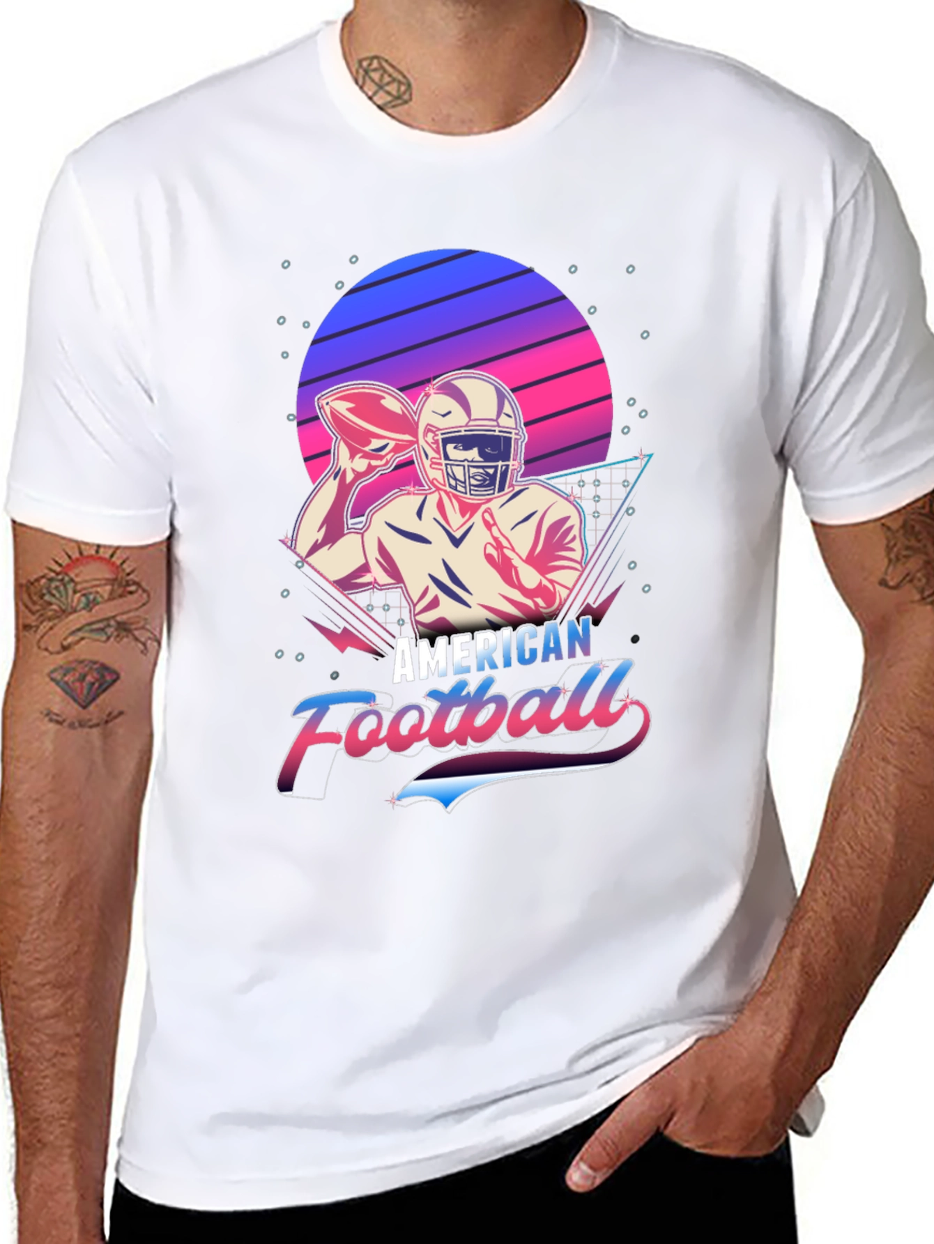 Retro American Football Graphic T-Shirt