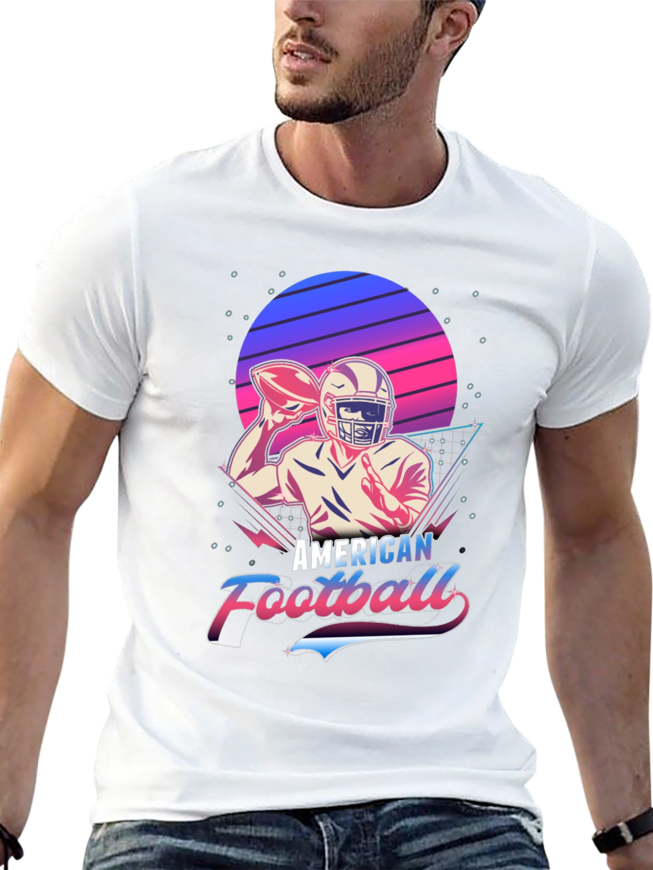 Retro American Football Graphic T-Shirt