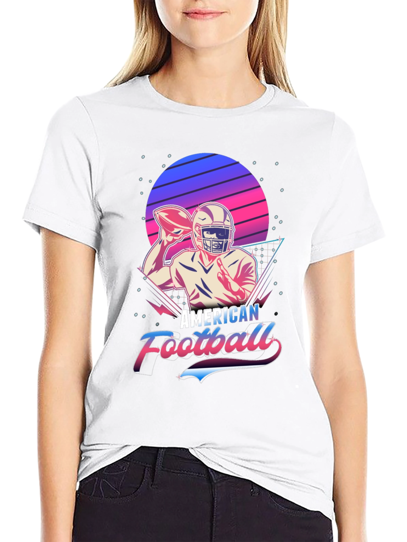 Retro American Football Graphic T-Shirt
