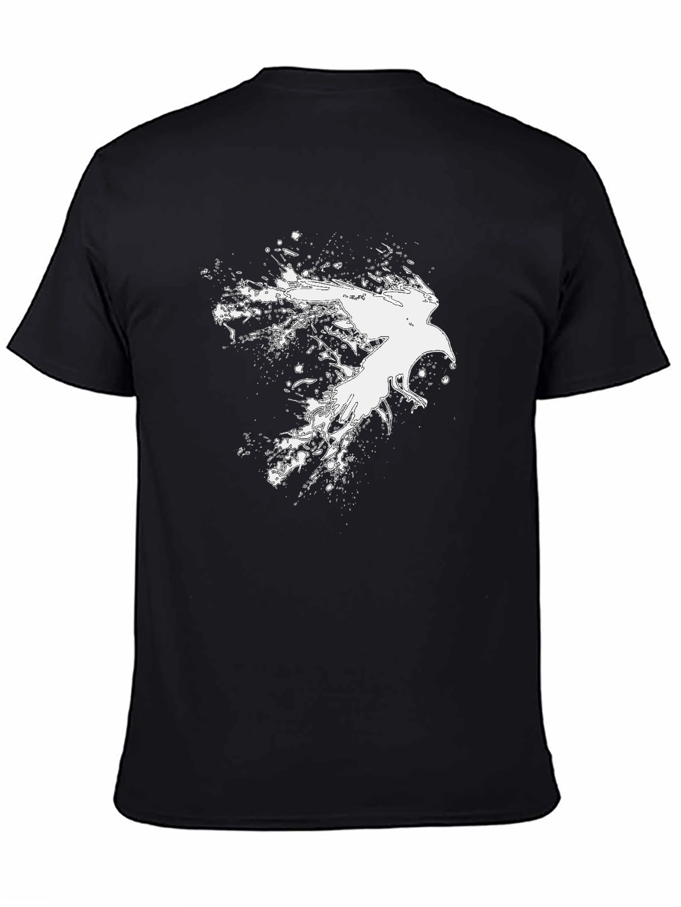Raven Splatter Graphic T-Shirt - Black