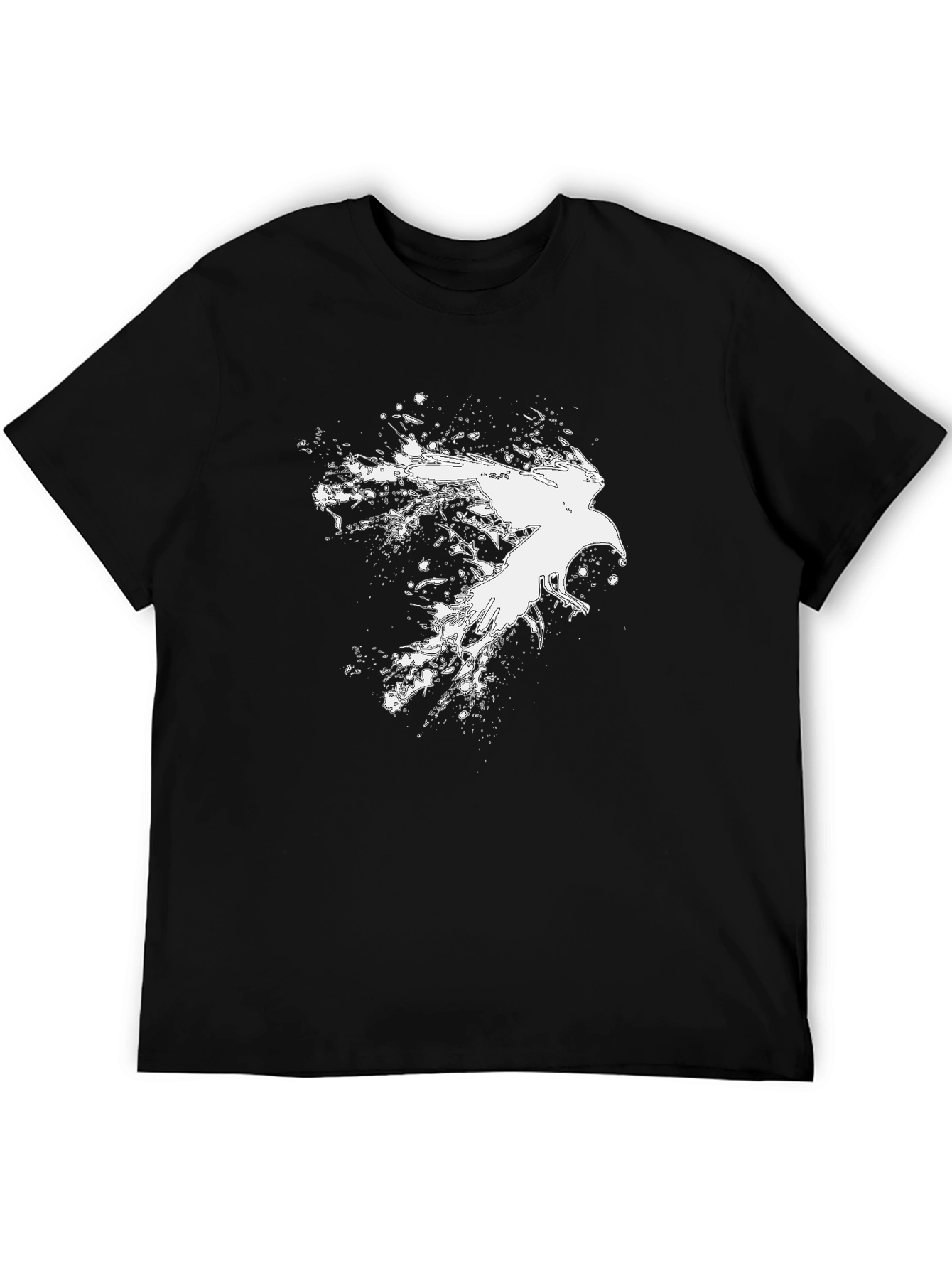 Raven Splatter Graphic T-Shirt - Black