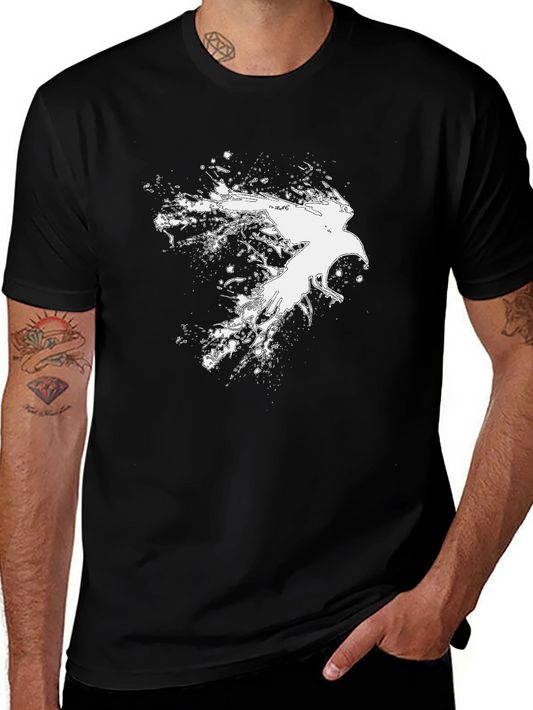 Raven Splatter Graphic T-Shirt - Black