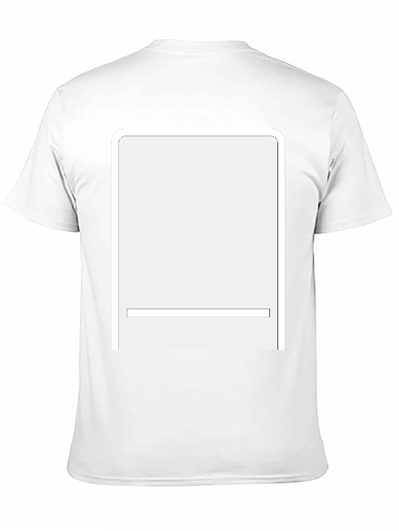 Blank White Rectangle Graphic Black T-Shirt