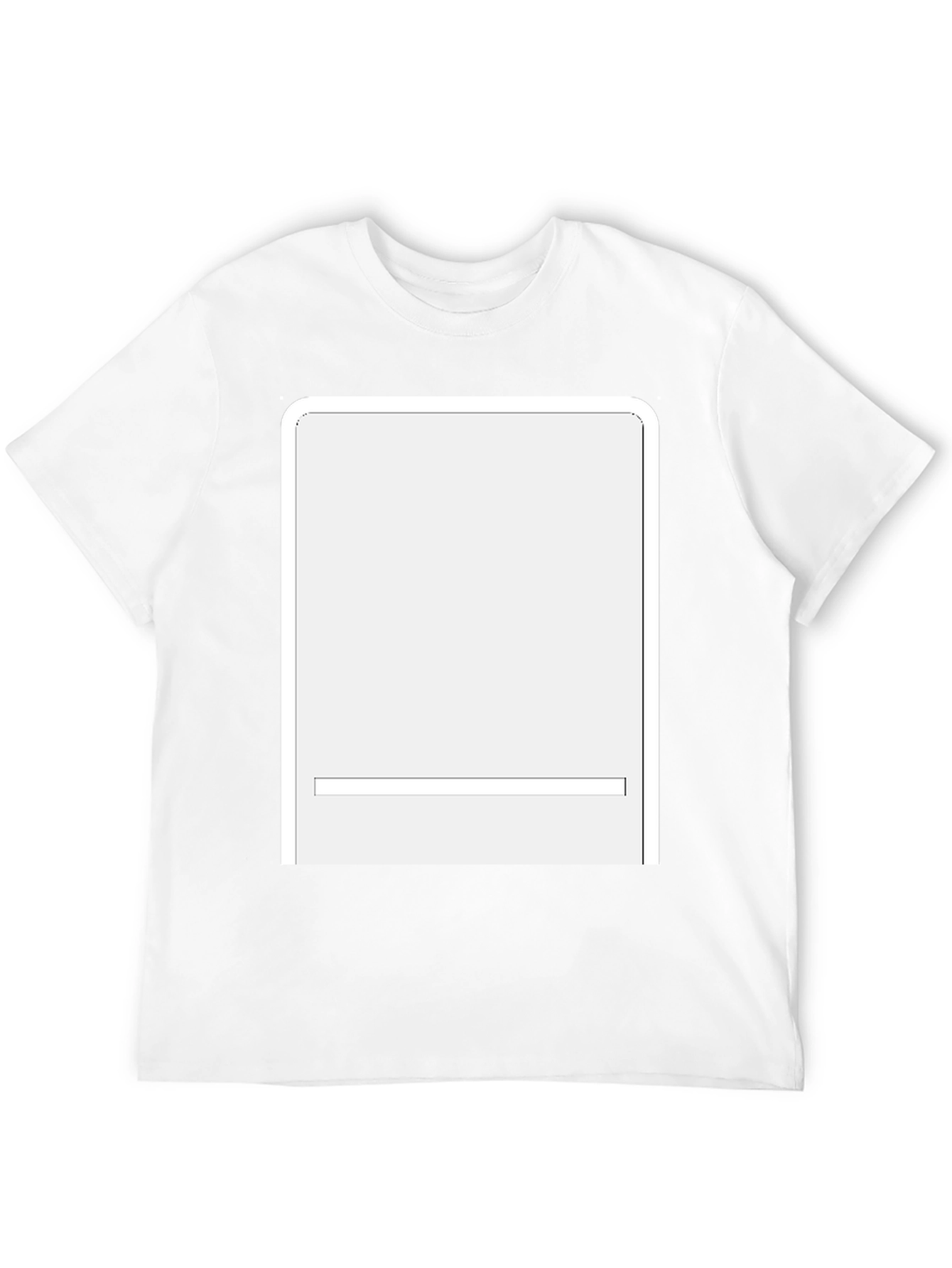 Blank White Rectangle Graphic Black T-Shirt