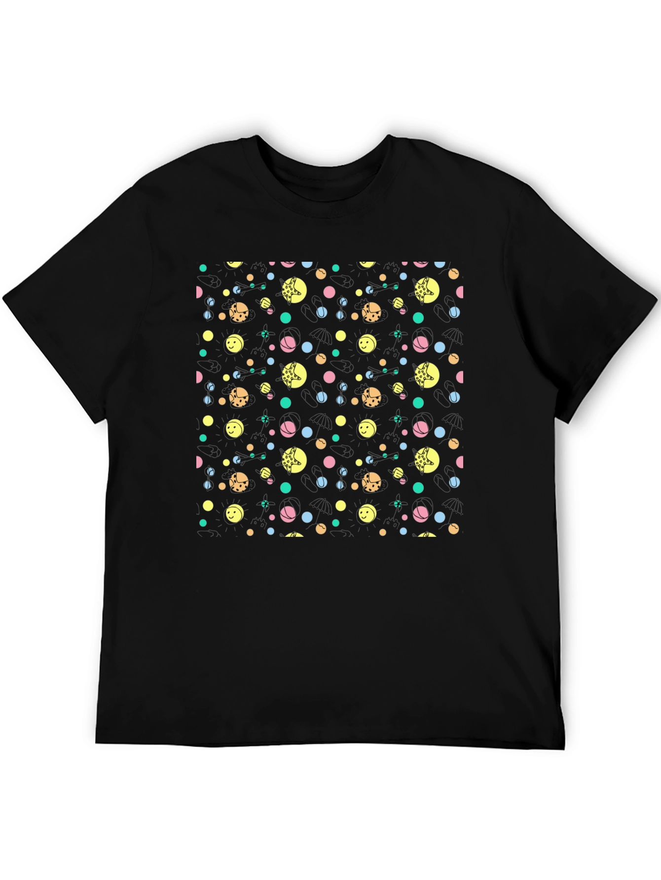 Patterned Black T-Shirt