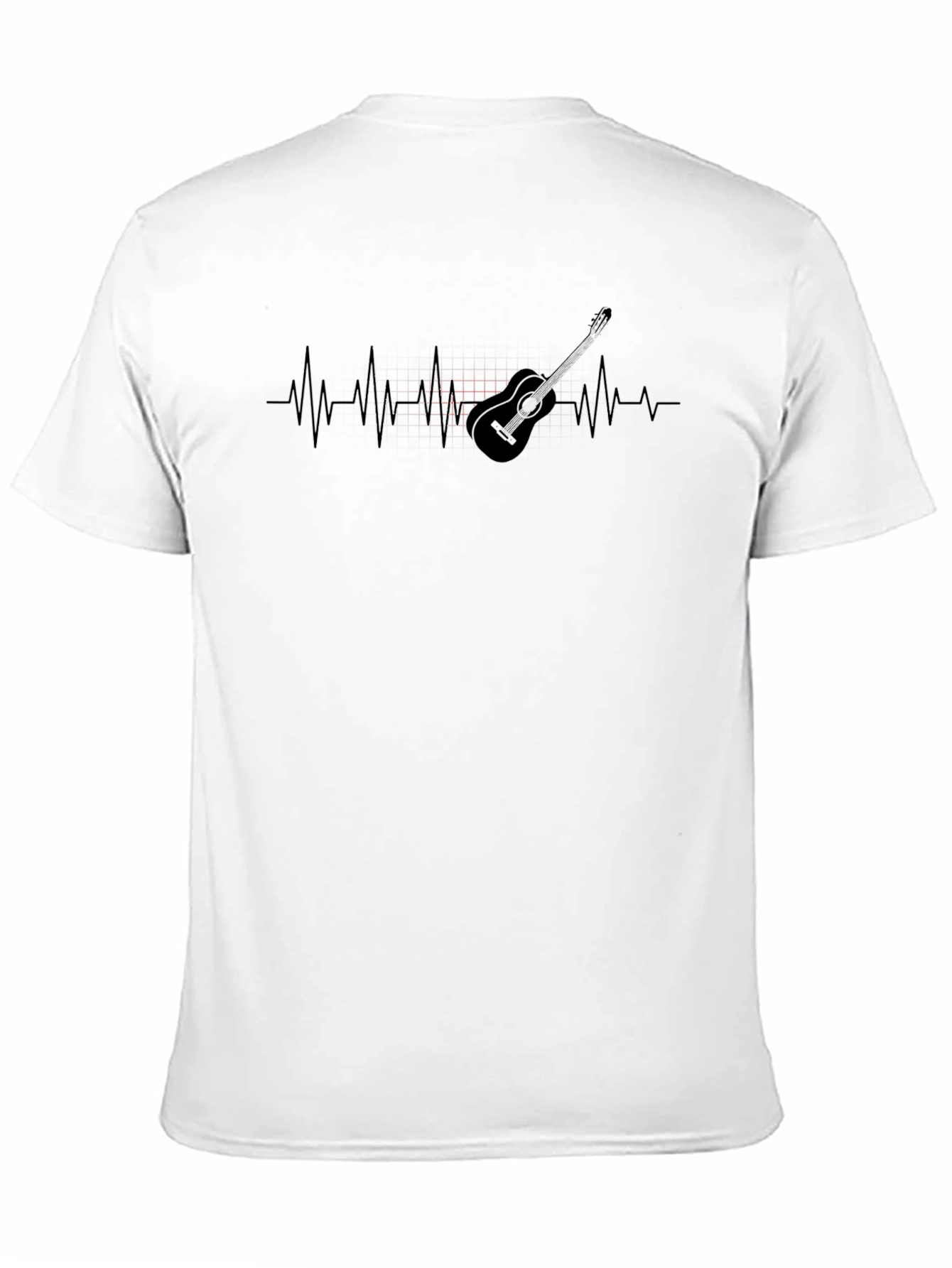 Guitar Heartbeat Mens Black Graphic Tee