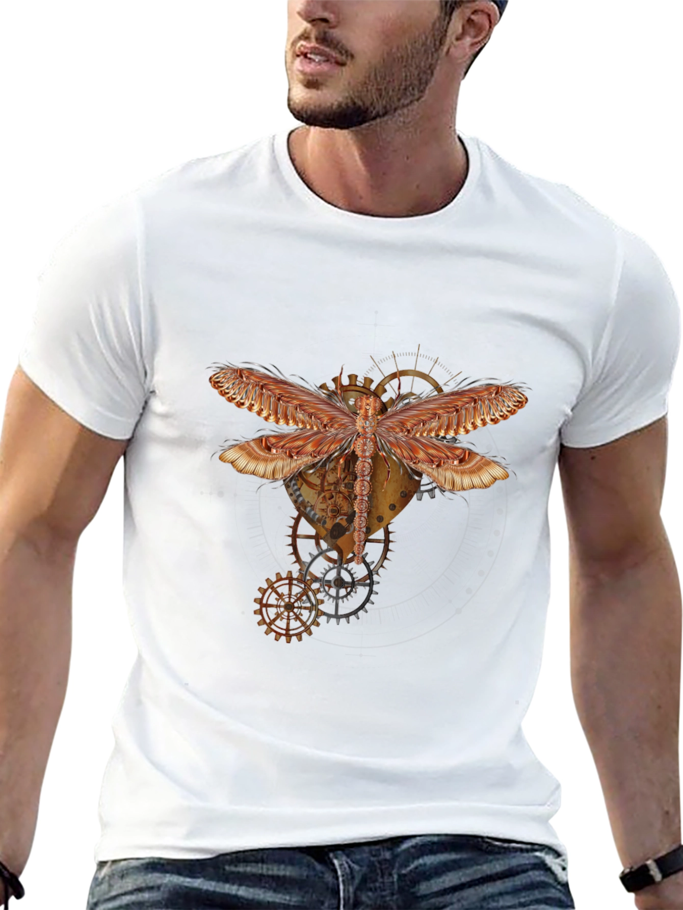 Steampunk Dragonfly Graphic Tee - Unique Design