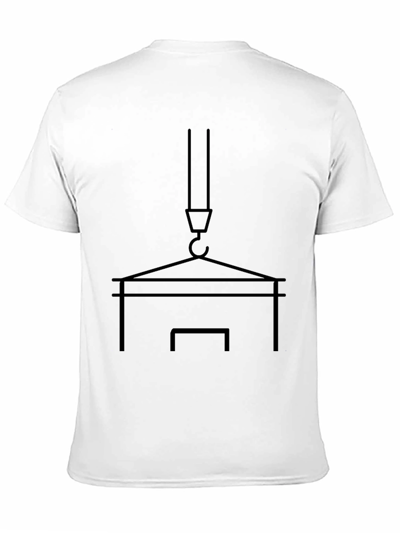 Construction Crane T-Shirt - Black Minimalist Design
