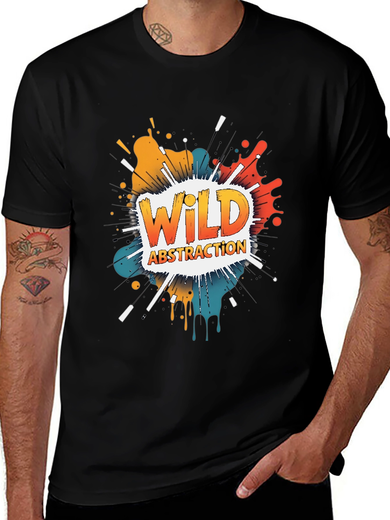 Wild Abstraction Graphic Tee - Bold Artistic Design