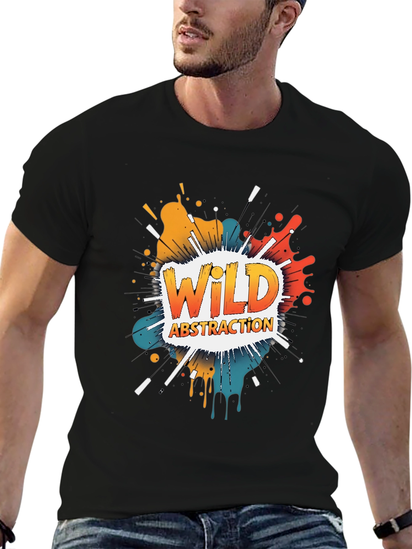 Wild Abstraction Graphic Tee - Bold Artistic Design
