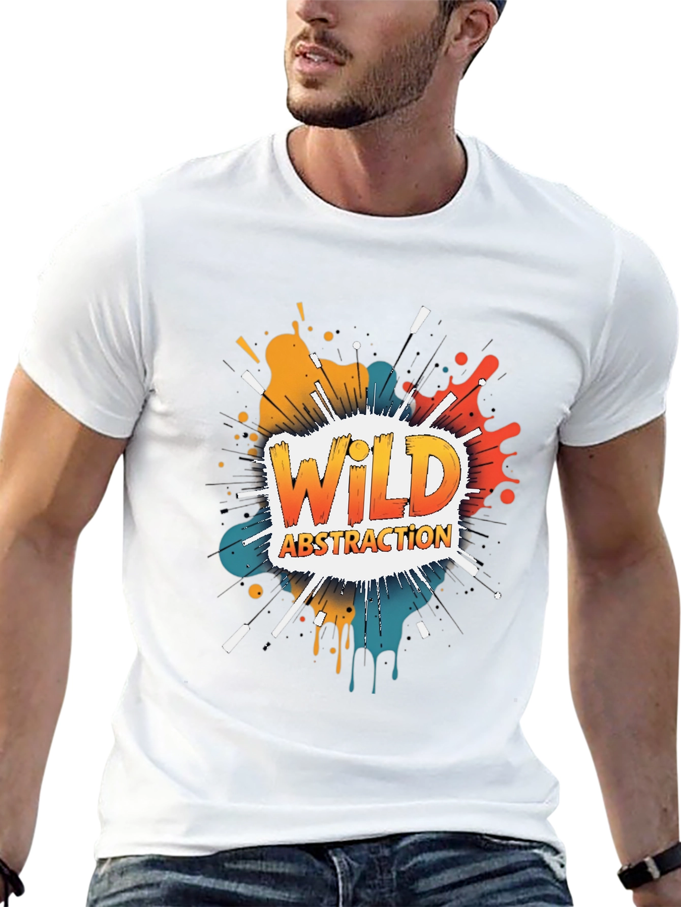 Wild Abstraction Graphic Tee - Bold Artistic Design