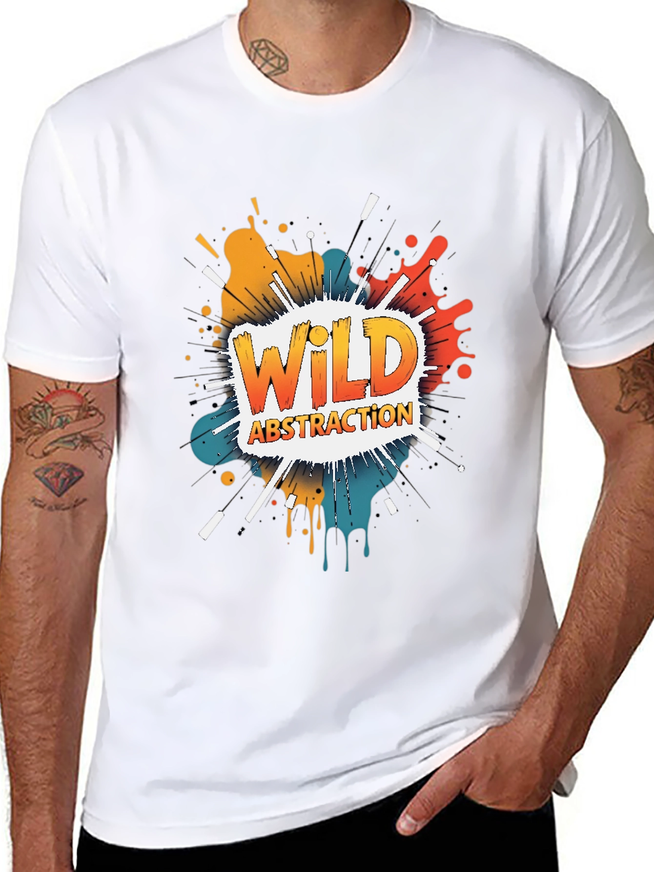 Wild Abstraction Graphic Tee - Bold Artistic Design