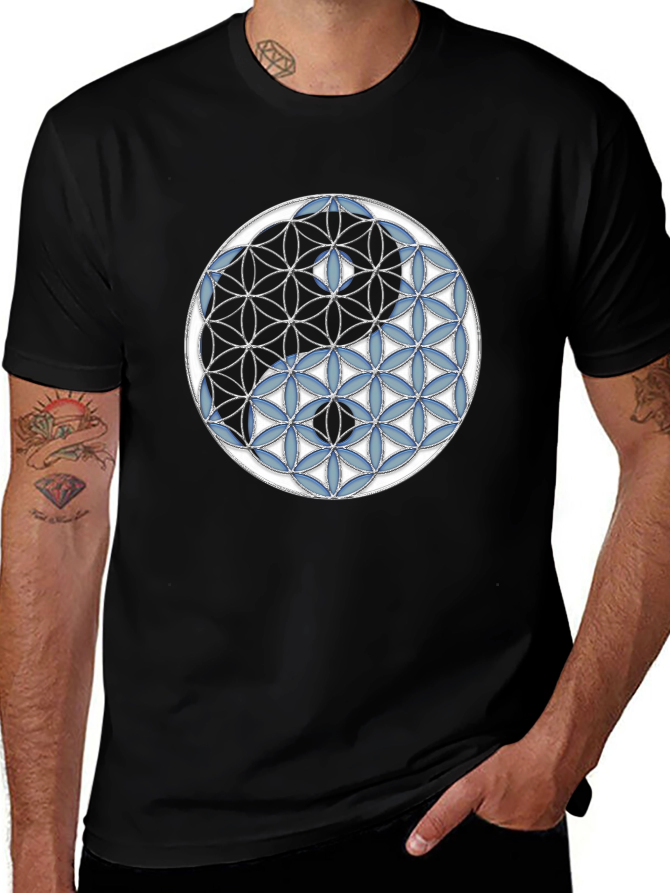 Yin Yang Flower of Life Graphic Tee