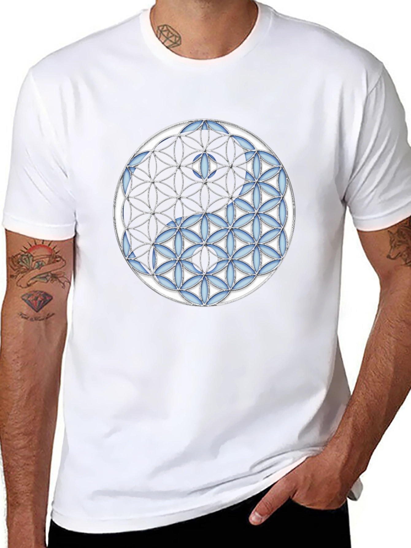 Yin Yang Flower of Life Graphic Tee