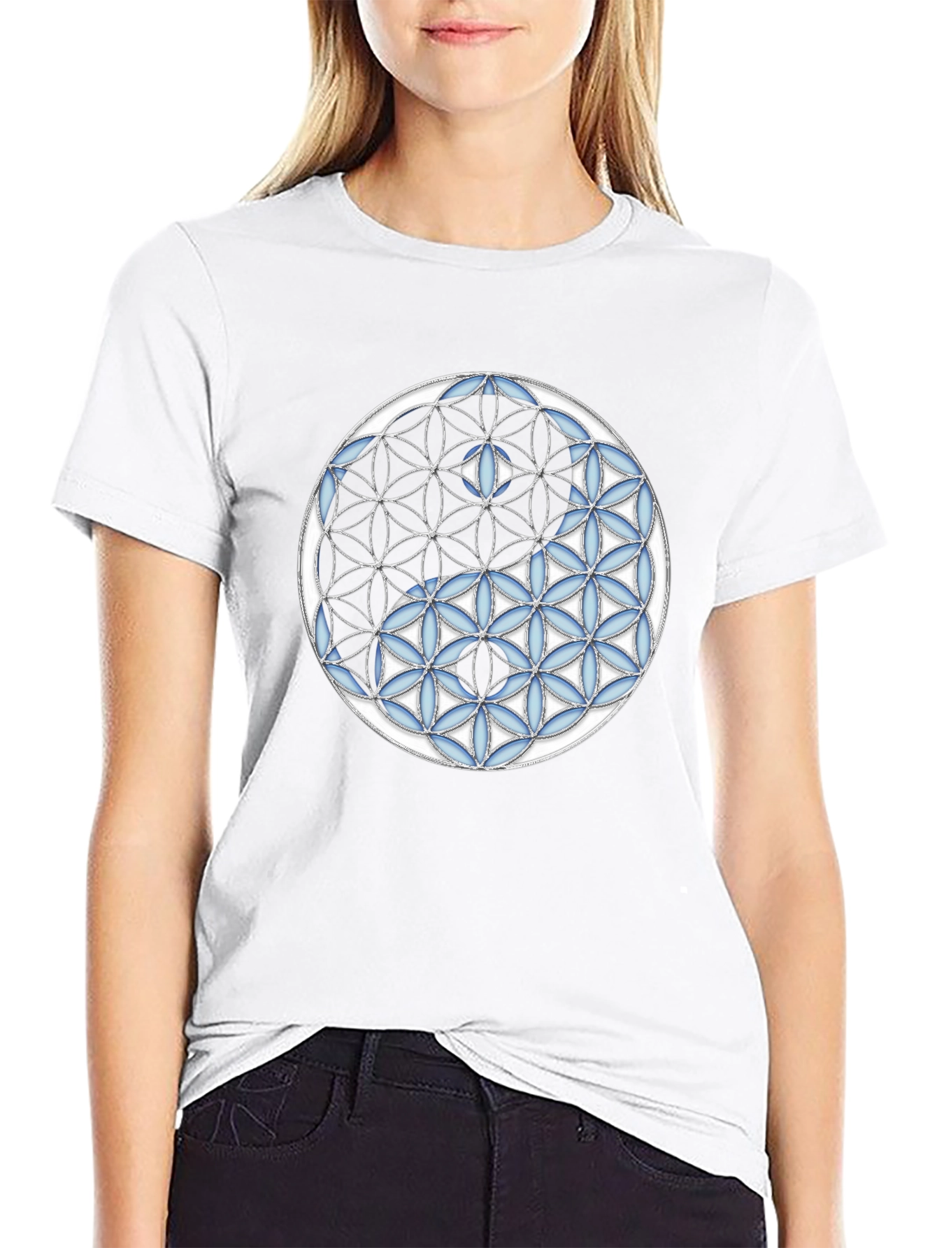 Yin Yang Flower of Life Graphic Tee