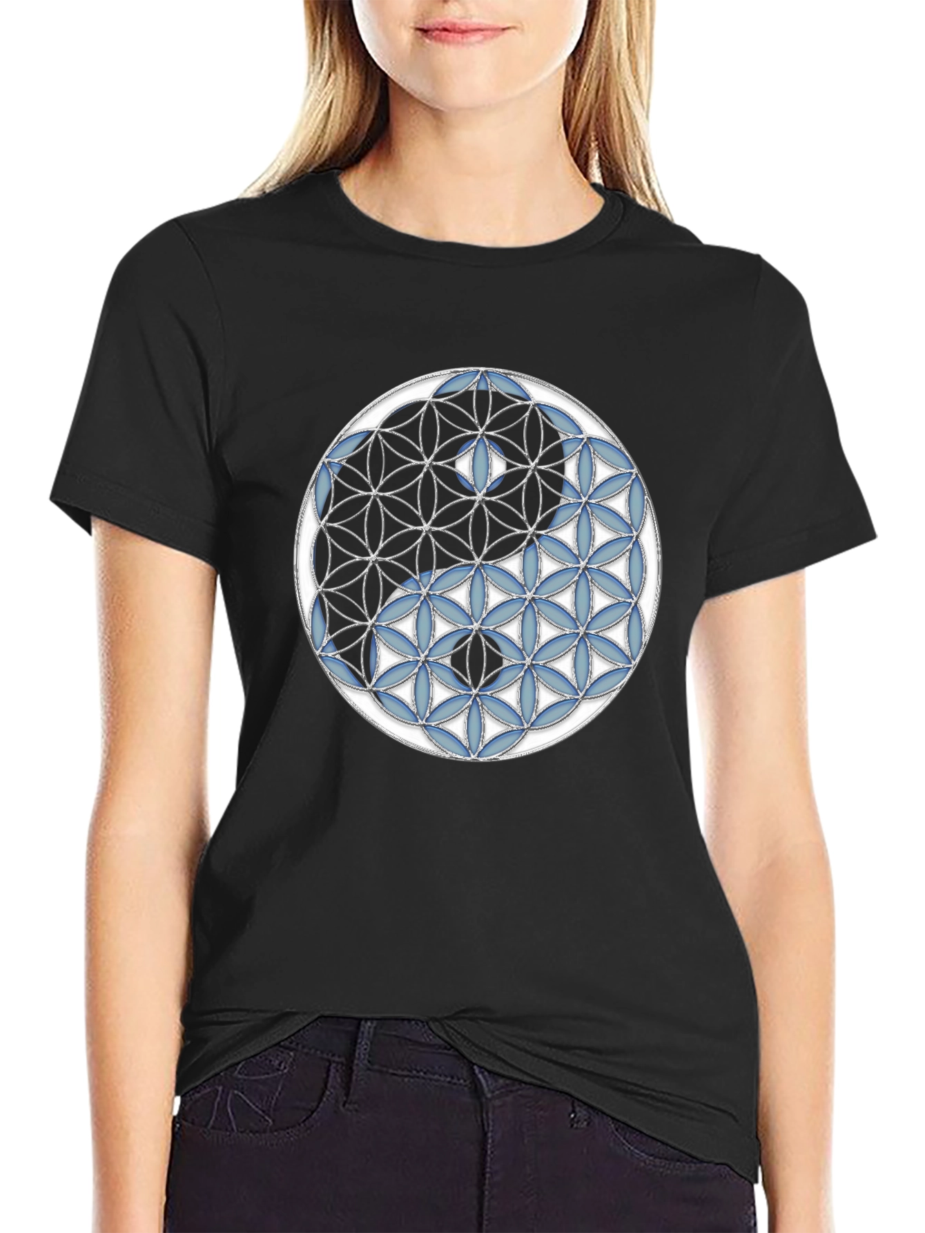 Yin Yang Flower of Life Graphic Tee