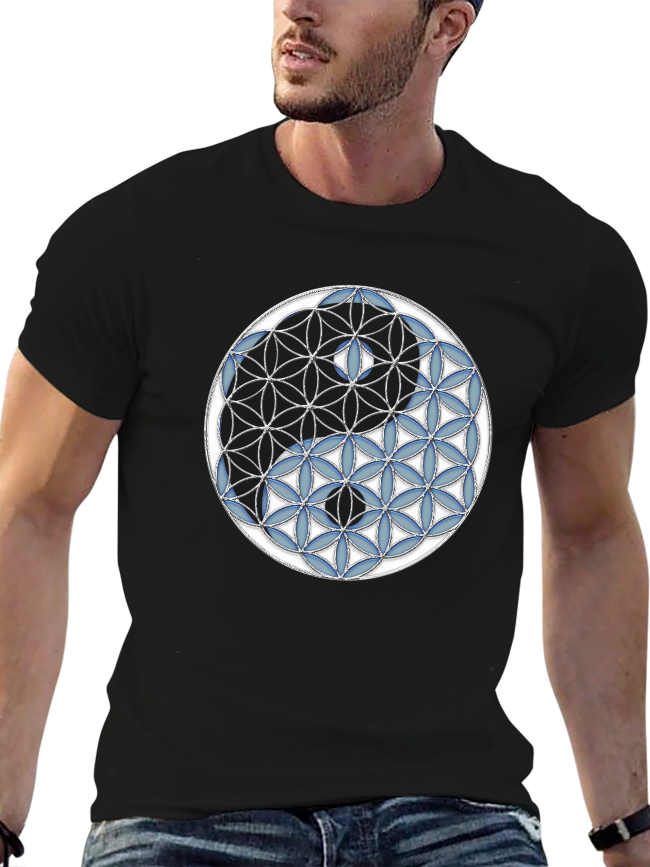 Yin Yang Flower of Life Graphic Tee