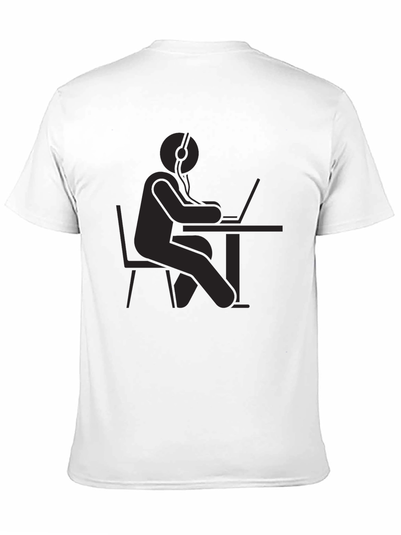 Black T-Shirt - Gamer at Desk Graphic Tee