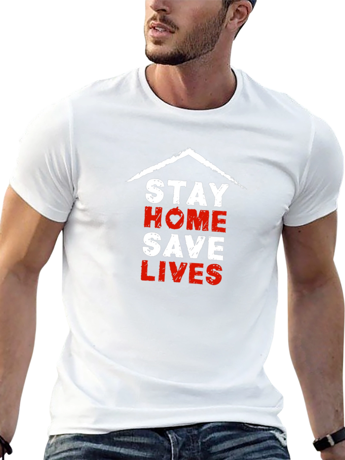 Stay Home Save Lives Graphic T-Shirt