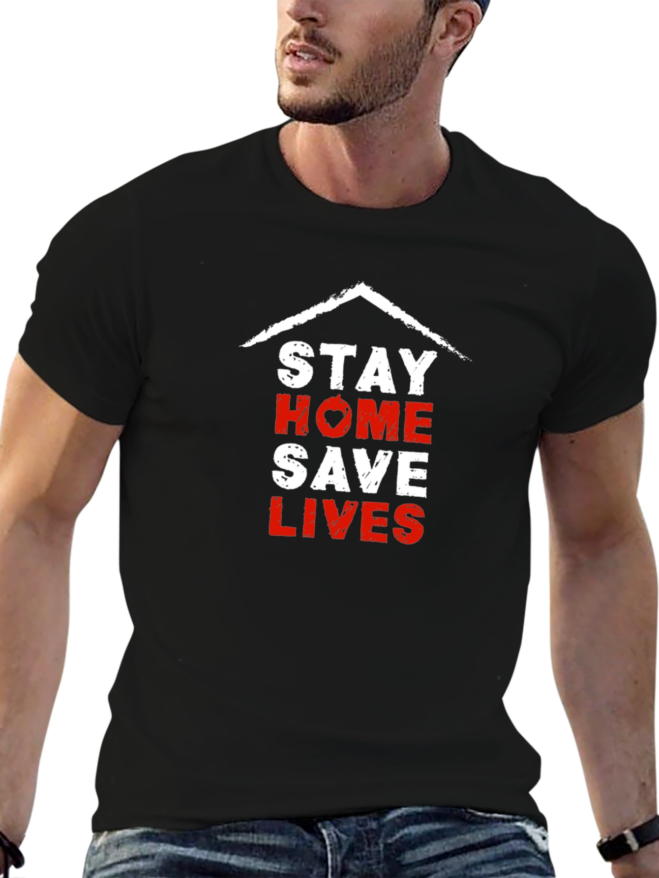 Stay Home Save Lives Graphic T-Shirt