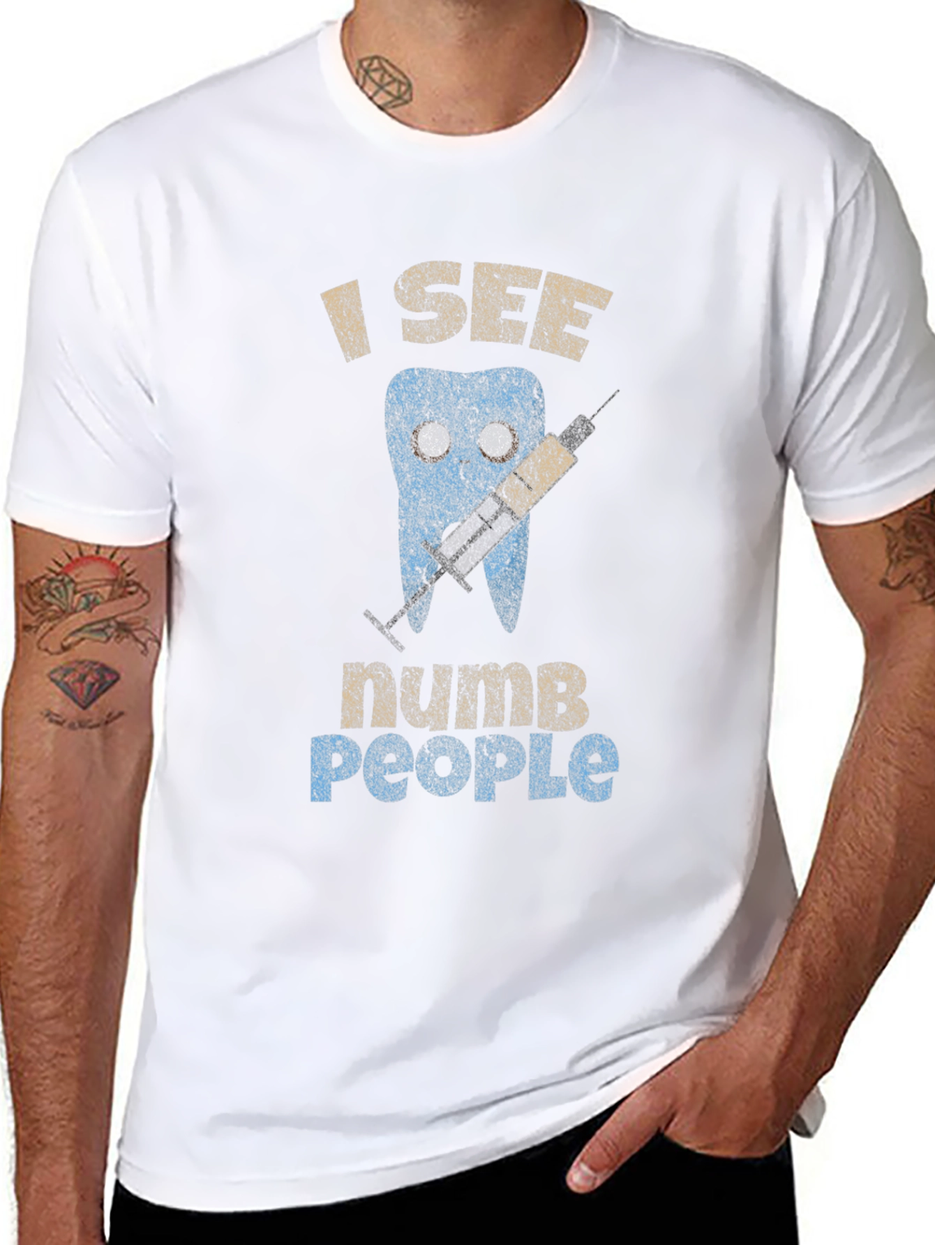 I See Numb People Dentist Humor Graphic Tee