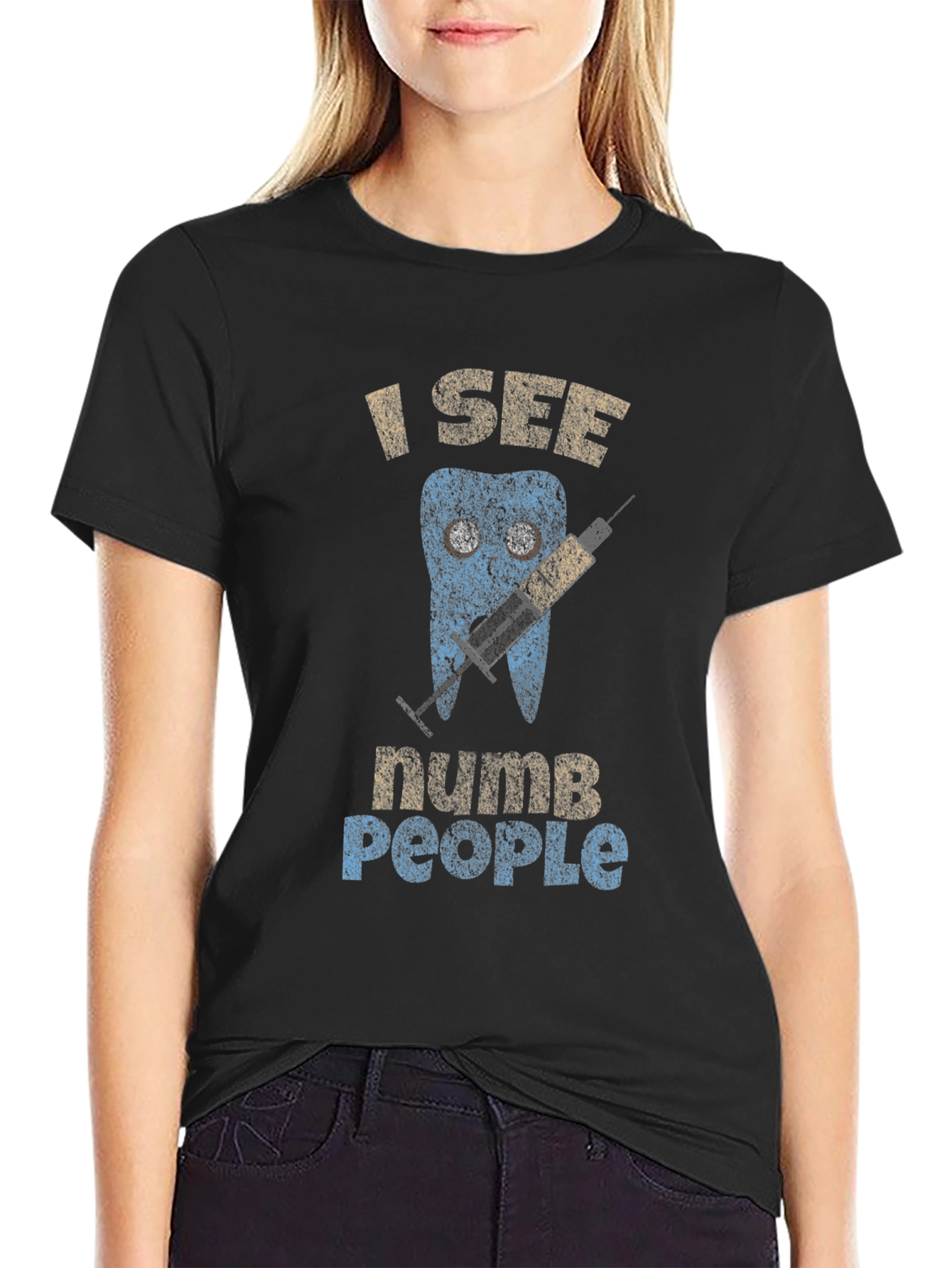 I See Numb People Dentist Humor Graphic Tee