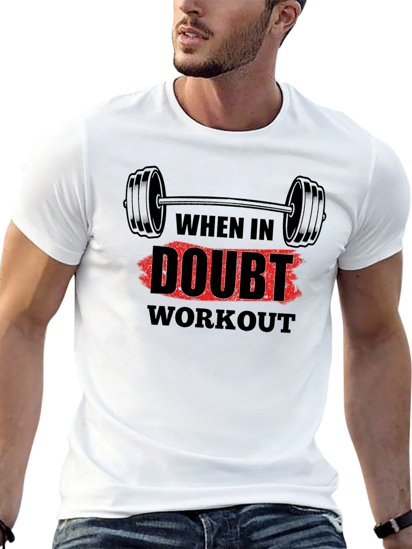 When in Doubt Workout Black Graphic Tee