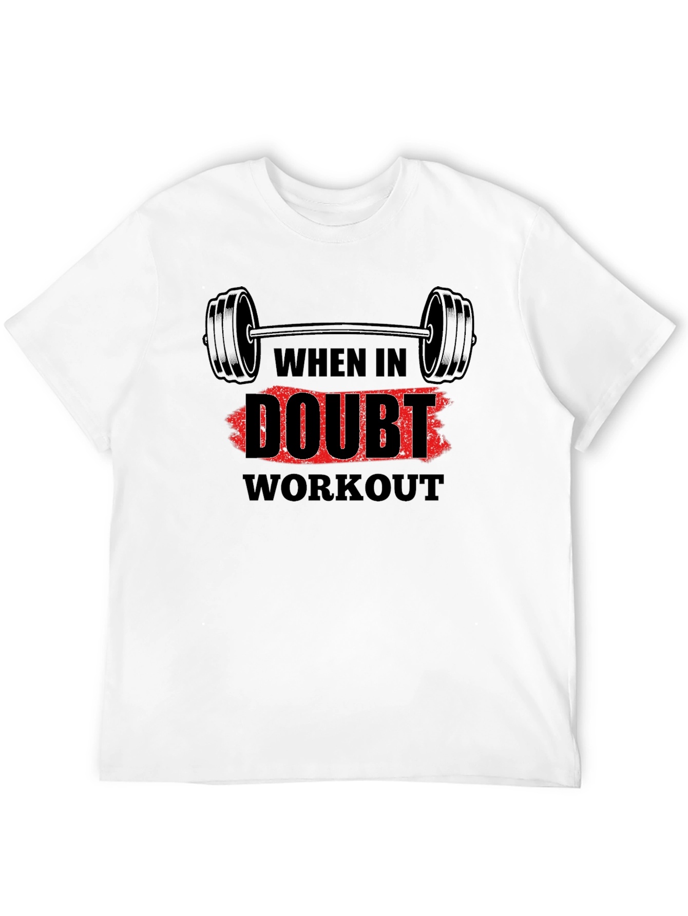 When in Doubt Workout Black Graphic Tee