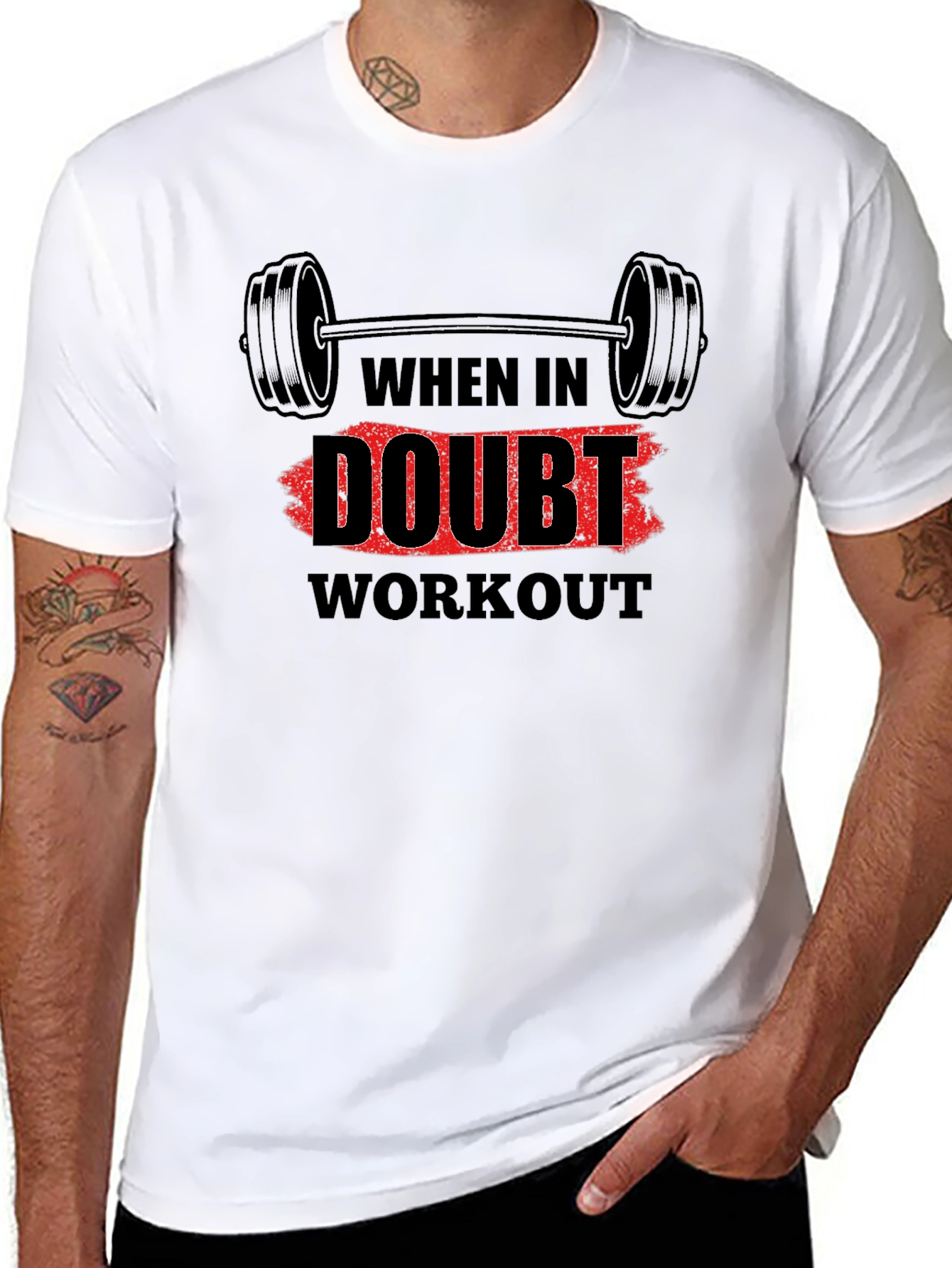 When in Doubt Workout Black Graphic Tee