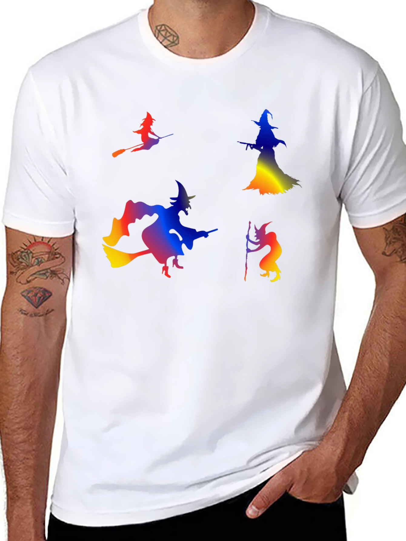 Halloween Witches Graphic Tee - Black