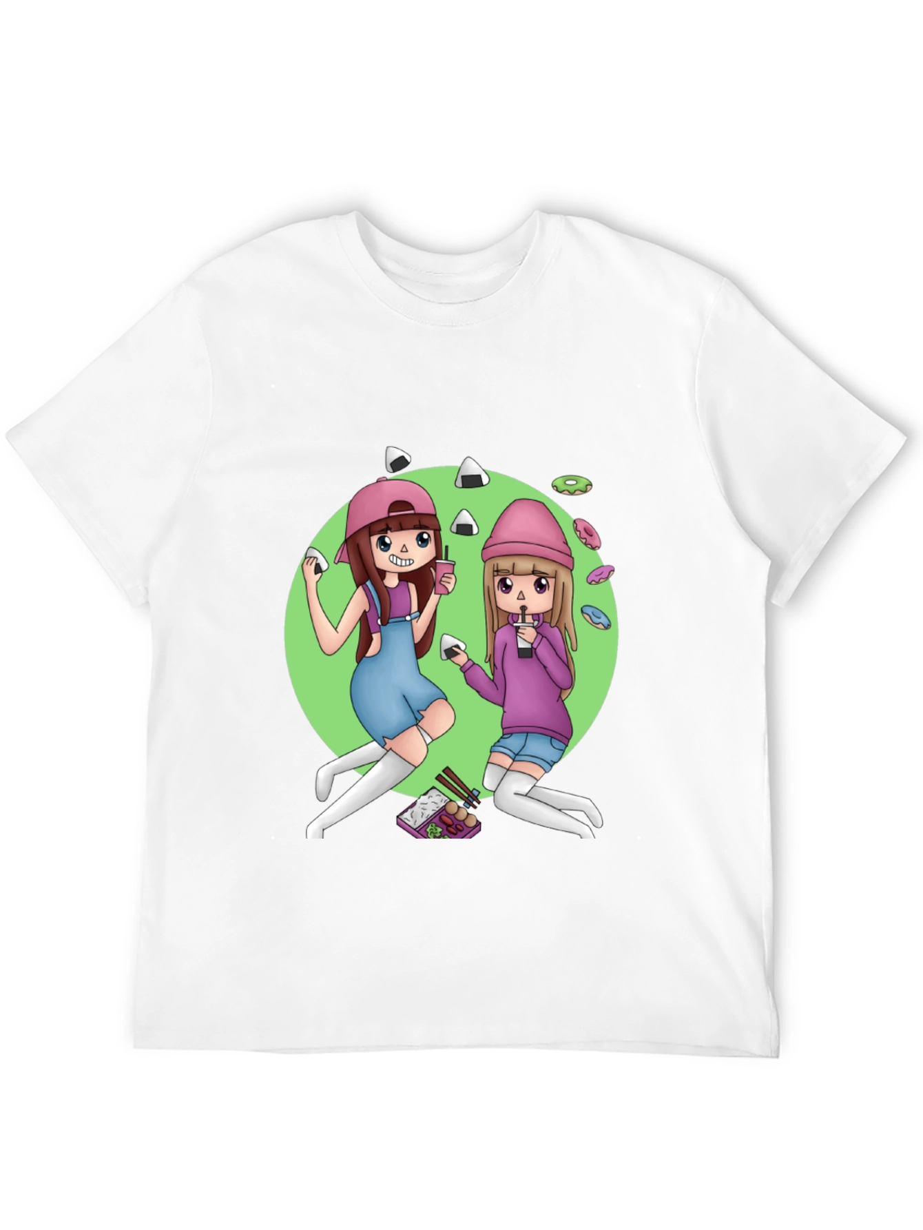 Anime Girls T-Shirt - Black Graphic Tee