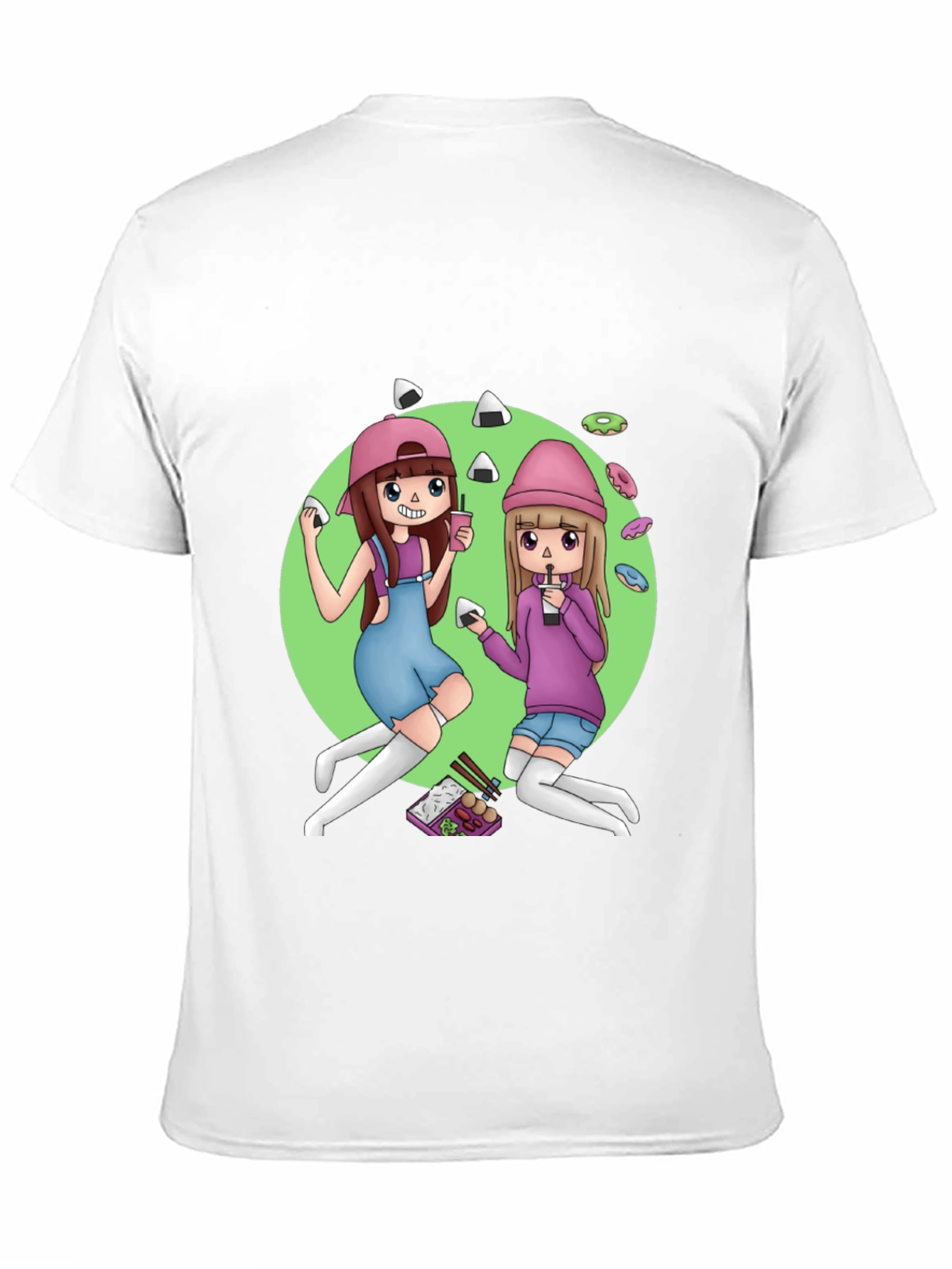 Anime Girls T-Shirt - Black Graphic Tee