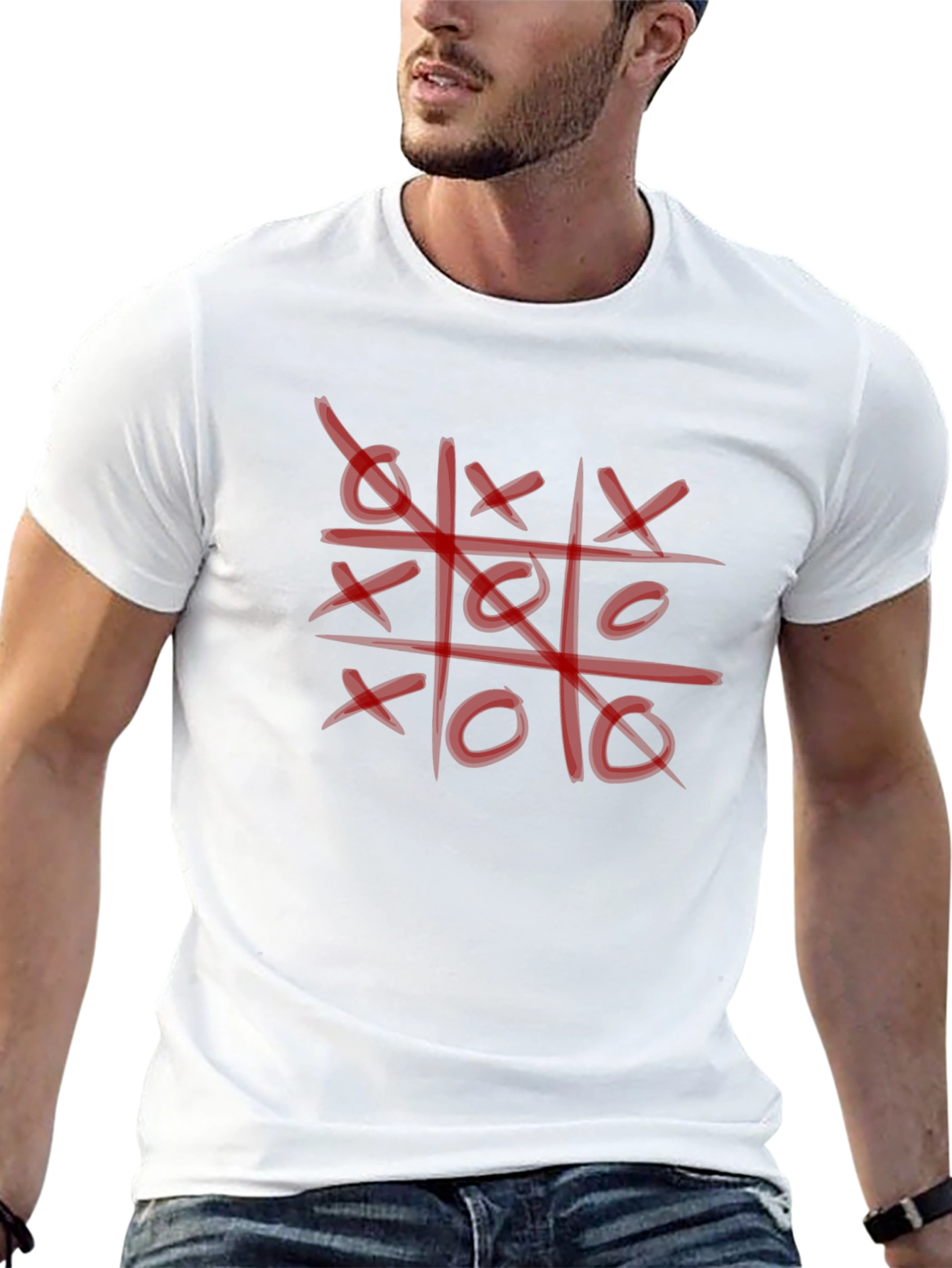 Tic-Tac-Toe Graphic T-Shirt - Casual Style
