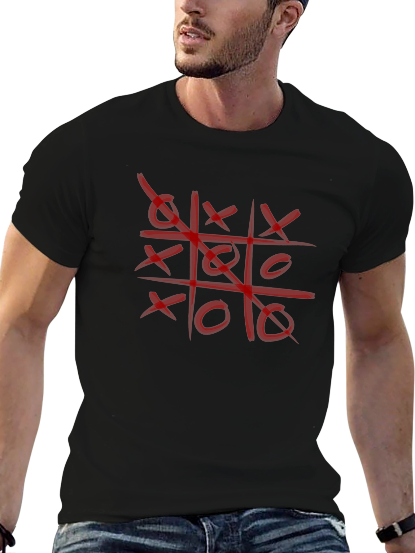 Tic-Tac-Toe Graphic T-Shirt - Casual Style