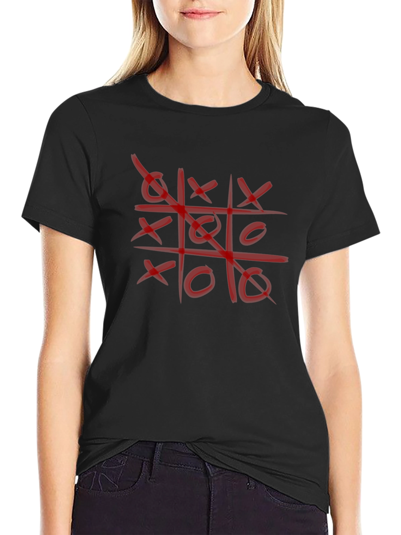 Tic-Tac-Toe Graphic T-Shirt - Casual Style