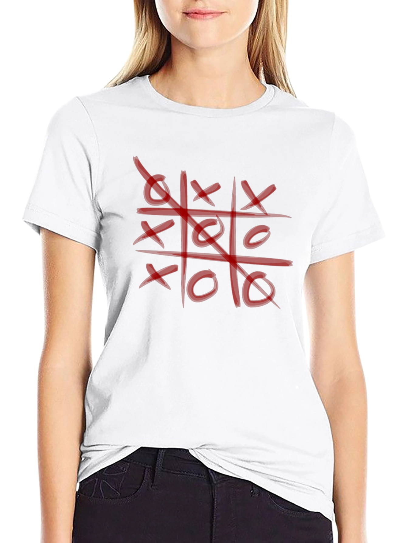 Tic-Tac-Toe Graphic T-Shirt - Casual Style